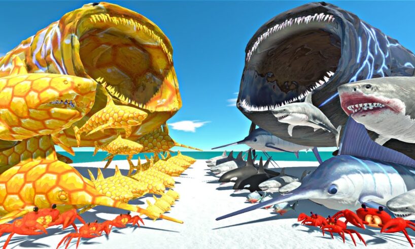 Sea Monsters Fights Honey Itself - Animal Revolt Battle Simulator