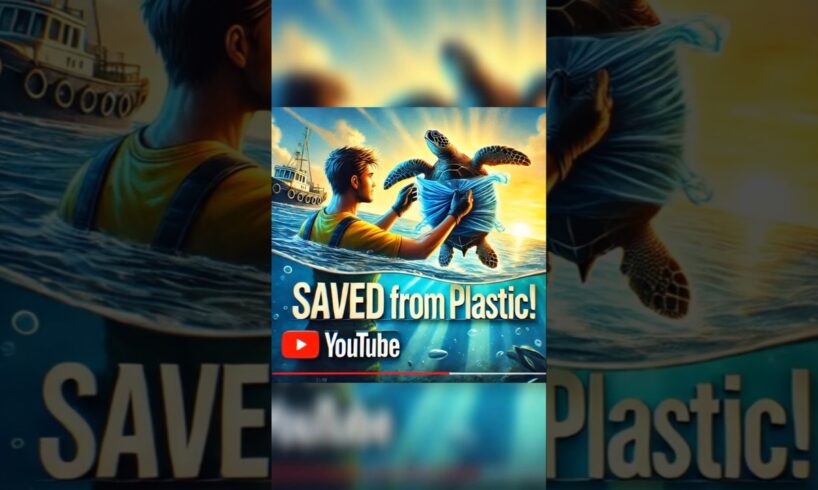 "Sea Turtle Saved from Plastic Trap in Rescue!"#heartwarming #shorts#wholesome#story#animals