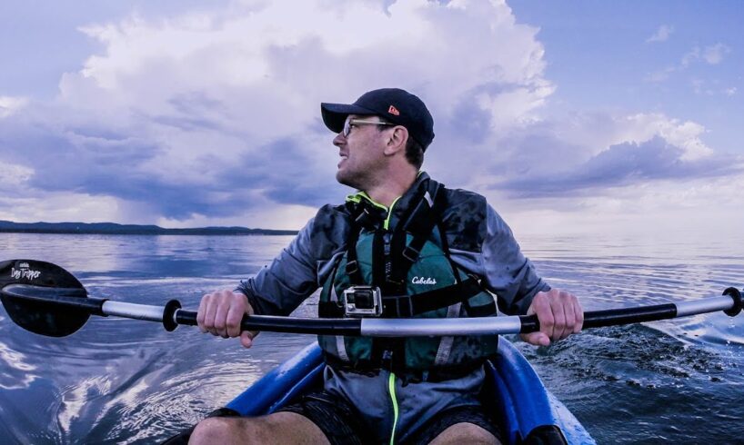 idiot kayak fisherman caught offshore in a thunderstorm (near death experience)