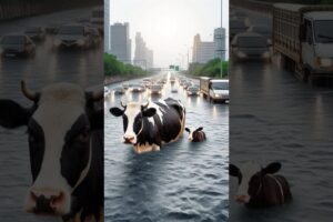 man rescue a drowning cow and calf #cow #cowcalf #cowlover #helptheanimals #drowning #rescueanimals