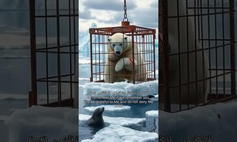 A Muslim Women Rescue Polar Bear In Arctic| Cartoon | Animals Videos | Shorts | trapped in iron cube