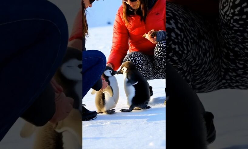 🐧 🐧 Adorable Baby Penguins Playing in the Snow🐧 🐧  #shorts #viralshorts #deepseadiscoveries