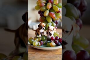 Cute Puppies Appearing from Tasty Grapes!! #shorts #ai #aiart #grapes #puppy #dog #puppies #cute