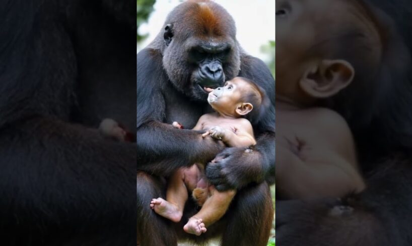 Gorillas and human descendants #cute #lovely #animals #poor #baby#gorilla