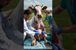 Incredible Animal Rescue: Doctors Heroic Race to Save a Pregnant Cow's Life #calf #cow #animals #pet