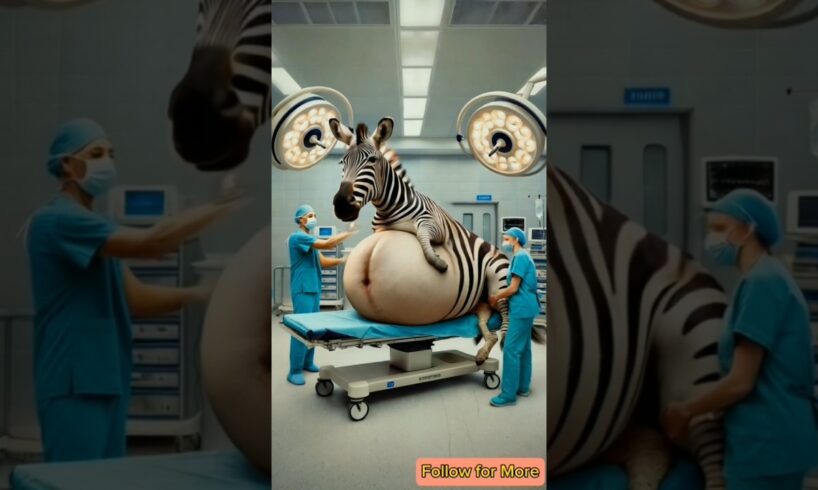 Kind doctors rescue a week pregnant zebra on time.#animals #respect #rescue #viralshort #foryou