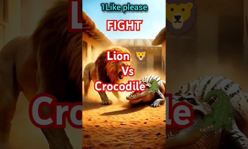 Lion attack on crocodile.cute animals.animalsfighting#shorts #fight#animals #cute