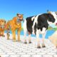 Paint Animals Duck,Cow,Tiger,Lion,Buffalo,Gorilla,Dinosaur,Elephant Fountain Crossing Animal Game Ne