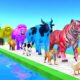 Paint Animals Duck,Tiger,Cow,Lion,Gorilla,TuskedElephant,Dinosaur Fountain Crossing Animal Game New