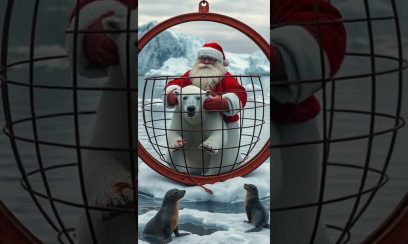 🤶Santa Rescued Polar Bear #humanity #veterinary #treatment #rescueanimals #animals #shorts video