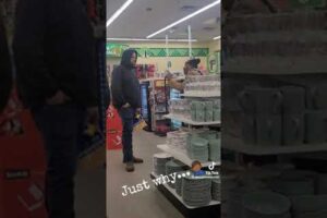 black and white fighting at the Dollar Tree