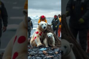 A Touching Rescue: The Story of a Polar Bear Mother and Her Cub"Animal rehabilitation