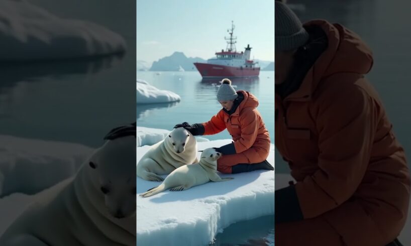 A heartfelt tale of sailors rescuing a severely injured mother polar bear trapped in a net#polarbear