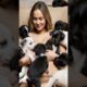 Beautiful girl with a lot of cute puppies #shorts #cutegirl #prettygirl #beautifulgirl #cutepuppies