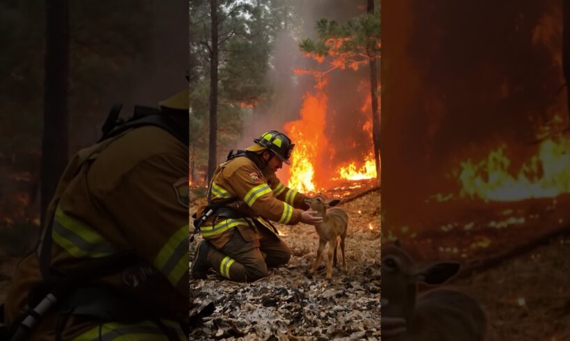 Brave Firefighters Rescue Animals from California Wildfires #animalrescue #saveearth #shorts