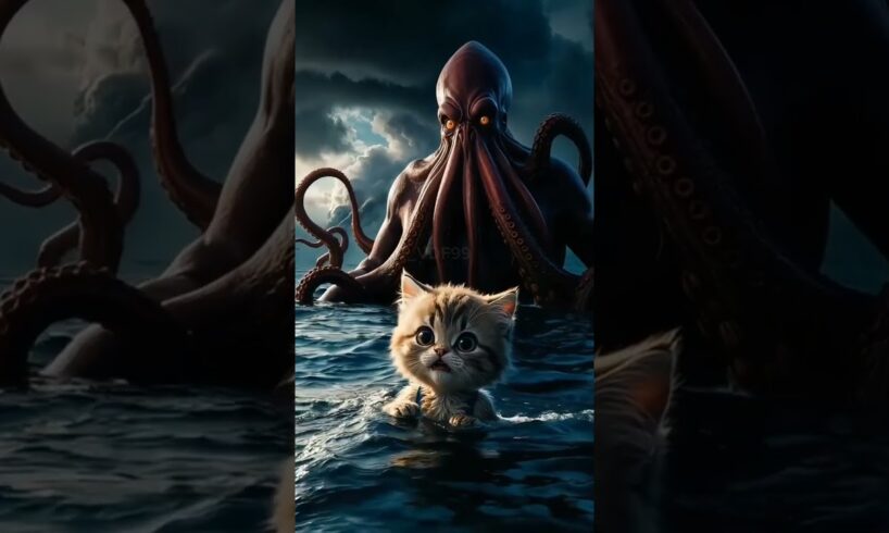 Cat Family🐈🥰🐈।।Cat V/S Octopus fighting ।। #shorts #cartoon #cat #funny #cute #pets #animals #reels