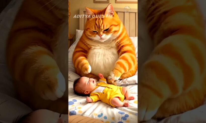 Cat save human baby son 😺 #CatRescue #CuteAnimals #Animal Rescue