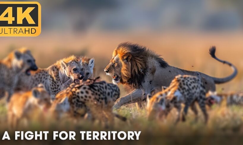 Clash of the Titans: Lions vs Hyenas, a Fight for Territory | 4K UHD | Animal Documentary