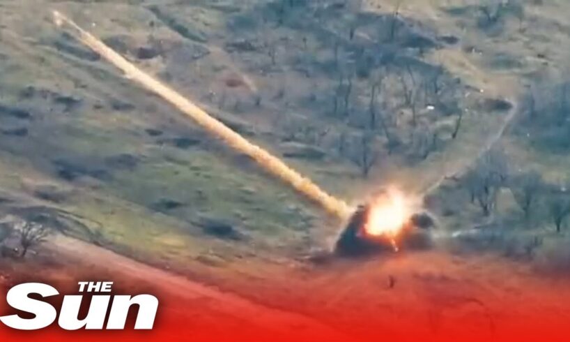 Dramatic moment Russian soldiers are wiped out by ‘death ray’ weapon fired by Ukraine