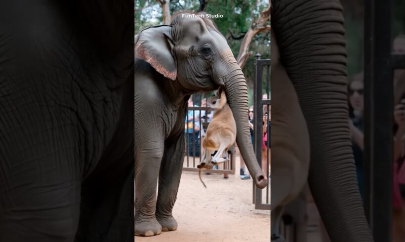 😱🔥Elephant Vs Kangaroo Fight🐘🦘#animals #animal #shorts #trending #animallover #wildlife #elephant