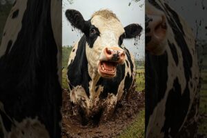 Fat Cow Rescued From Mud By Helicopter! #humanity#cow#animals#muddyfield#help