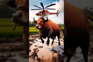 Firefighters Rescue Poor Pregnant Cow With Helicopter | Episode 11 #animals #sad #emotional #shorts