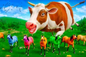 Giant Cow vs Horse Family: Funny Animal Fights in a Hilarious Farmyard Adventure