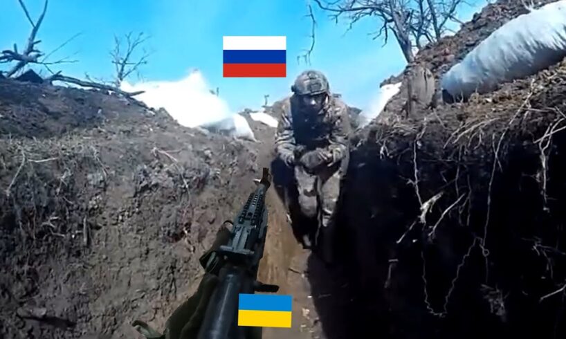 GoPro Moment! Ukrainian Soldiers mercilessly Delete Hundreds of Russian Troops In Trench Battle