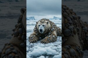 Heart Stopping Moment Polar Bear’s Fight for Freedom #animals #wildlife #shorts