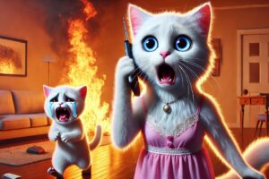 Kitten set House on Fire!🐱🔥 #cat #cute #ai #catlover #catvideos #cutecat #aiimages #aicat