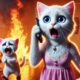 Kitten set House on Fire!🐱🔥 #cat #cute #ai #catlover #catvideos #cutecat #aiimages #aicat