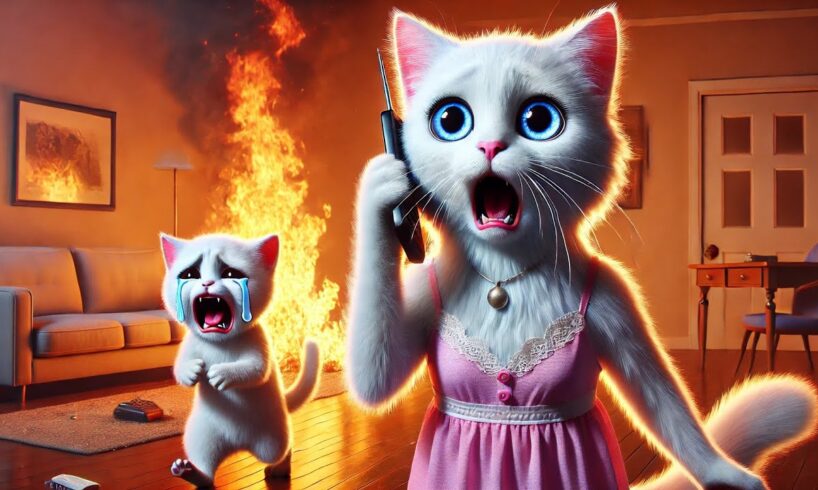 Kitten set House on Fire!🐱🔥 #cat #cute #ai #catlover #catvideos #cutecat #aiimages #aicat