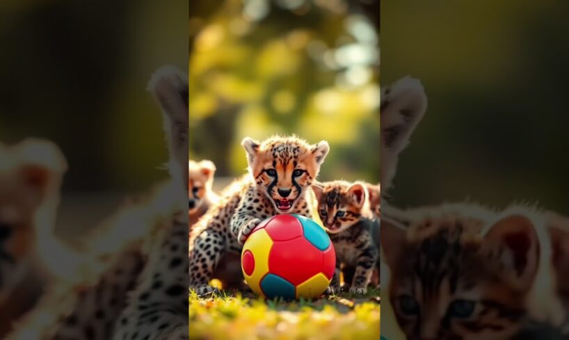 Lion cub play cheetah cub🥰#viralvideo#cat#lion#cartoon #animals#cutebaby#cuteanimal#cutecat #bigcats