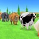 Paint Animals Duck,Cow,Tiger,Gorilla,Lion,Elephant,Dinosaur Fountain Crossing Fat Animals Game New