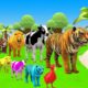 Paint Animals Duck,Tiger,Cow,Lion,Bear,Gorilla,Elephant,Dinosaur Fountain Crossing Animal Game New