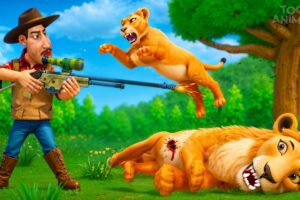 Simba - Lion King Cub's Epic Revenge: Fierce Battle Against Hunter | Wild Animal Fight for Survival!