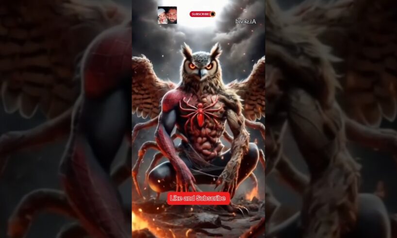 Spider Man and Owl Created AI Hybrid Animal Fusions #shorts #viral #hybrid #animalfusion #shorts