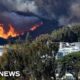 Wind storm hits peak as fires burn hundreds of acres in Los Angeles