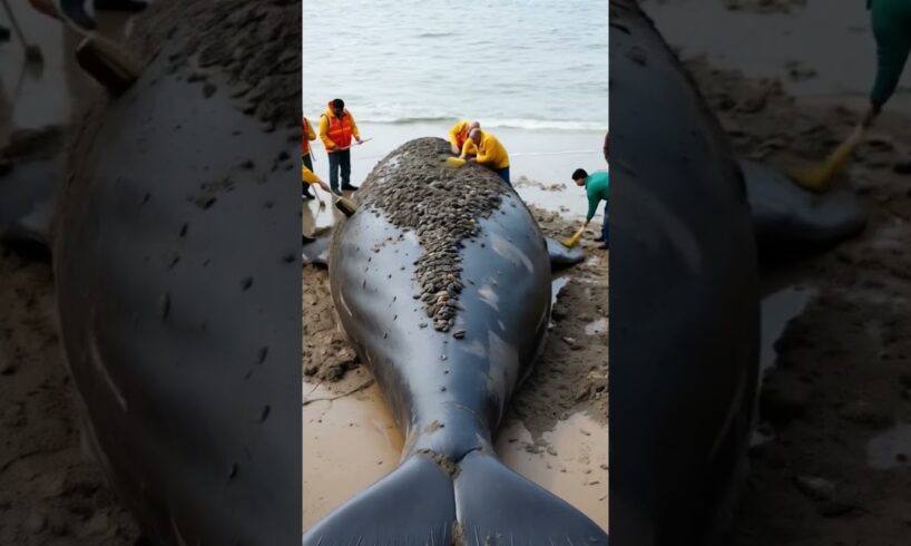 Worker helping whale #animals #rescue #arctic #whale