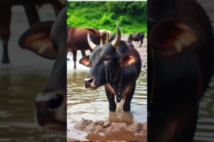 man rescue a black cowcalf 🐮 #cow #calf #animals #forest #river #drowning #pets #humanity #emotional