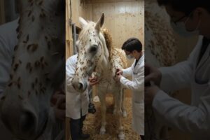 white Horse infected millions of Parasites, Barnacles and Bees #shorts #animals #rescue #wildlife