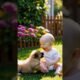 Cute Adorable baby playing with puppies  #ai #aishorts #cutebaby #cuteanimal #puppies #dog #aifun