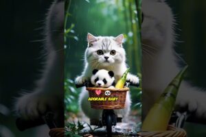 A Cat’s Heartwarming Act Rescuing a Baby Panda in the Rain||#shorts #viralshorts