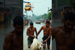 A huge goat fell into canal rescued by farmer's #humanity #animals #goat #rescueanimals