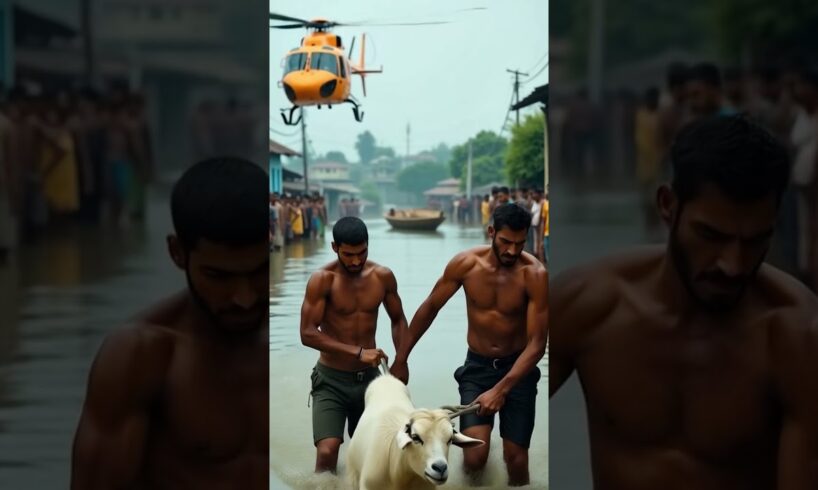 A huge goat fell into canal rescued by farmer's #humanity #animals #goat #rescueanimals