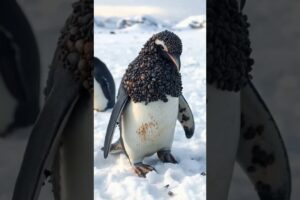 A penguin injured by millions of barnacles was successfully rescued #shorts #shortfeed