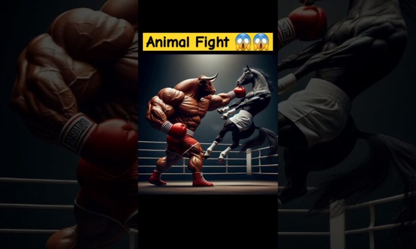 Animal Fight Bull vs Horse 😱😱. #animaion #foryou #animals #shorts