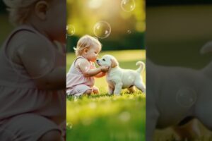 Cute baby with puppy dancing #cute #puppy #yt #dance