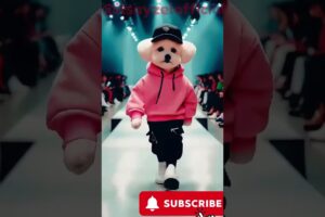 Cute puppies in fashion show with #viral music 🐶🎶💃 🩷 #reels #reelsfeeds