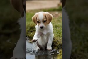 Cute puppies playing water#puppielove #cuteanimal #beautiful #youtubeshorts